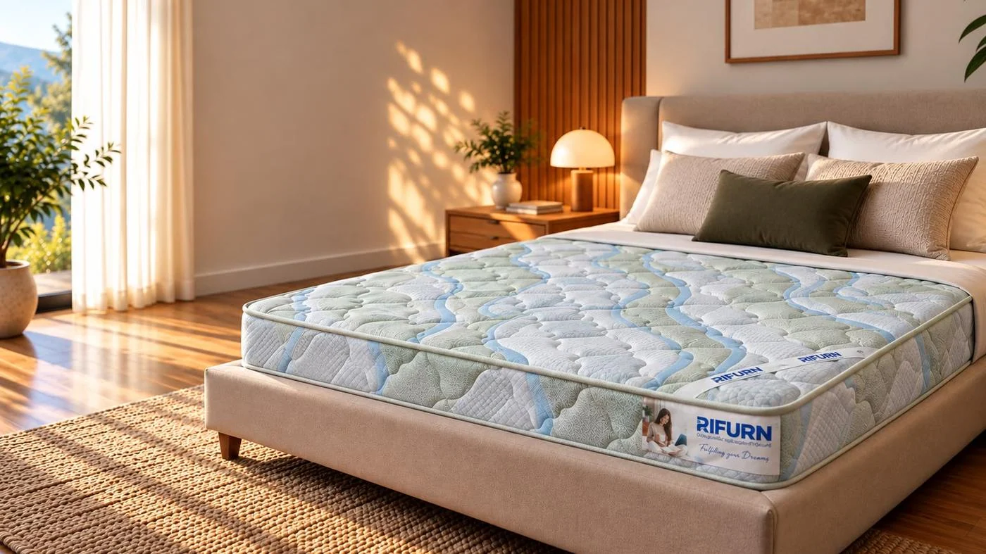 Rifurn Cozy orthopaedic mattress in a bedroom