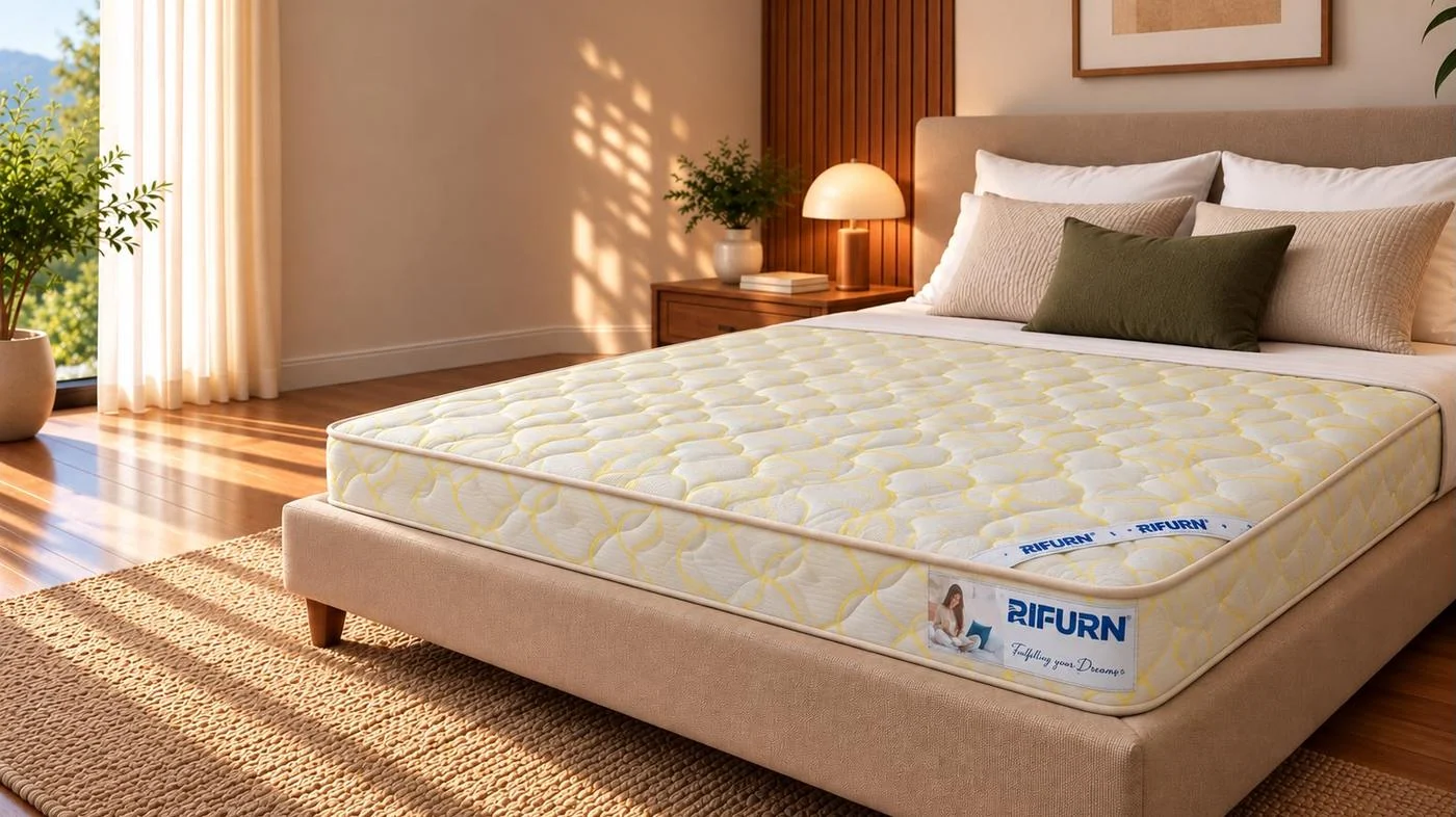 Rifurn Cozy Bond orthopaedic mattress in a bedroom