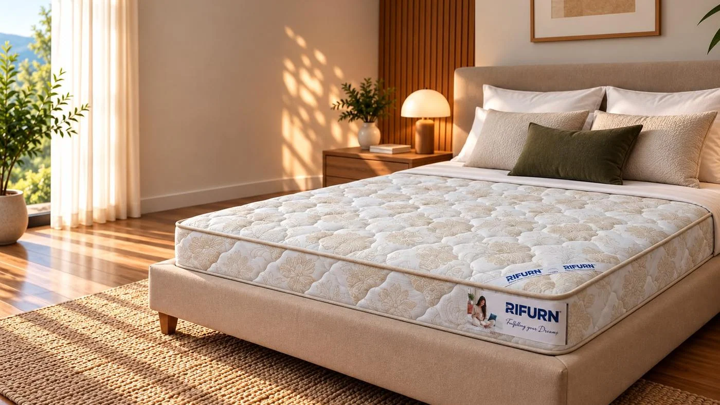 Rifurn Cozy Comfort orthopaedic mattress in a bedroom