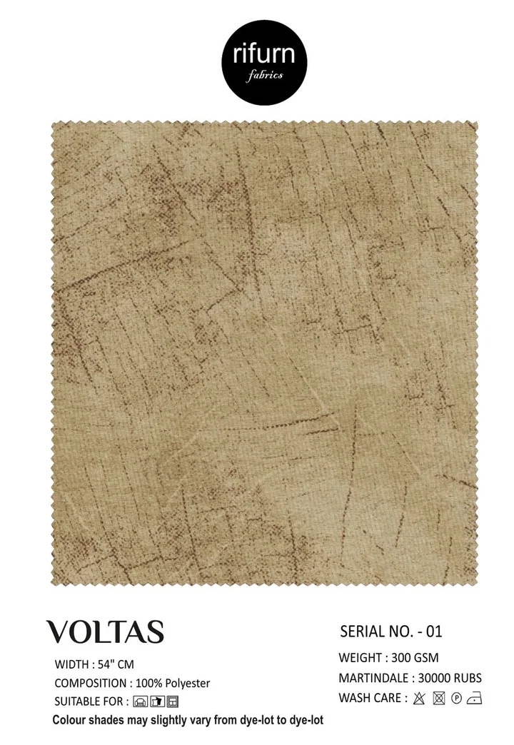 Rifurn Voltas fabric card, shade SR 01